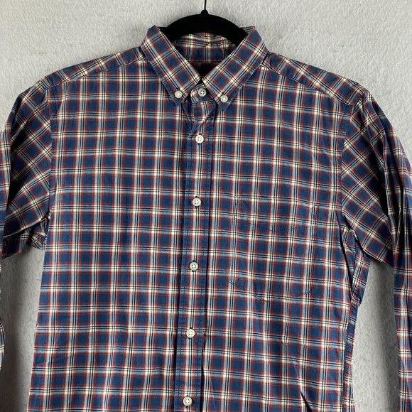 Uniqlo Button-Up Shirt Mens XS X-Small Multicolor Plaid Long Sleeve Pocket - Picture 2 of 15